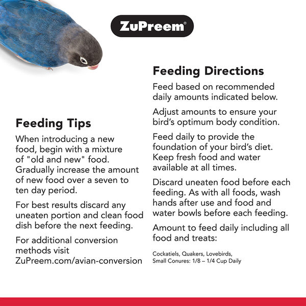 ZuPreem Fruit Blend Bird Food for Medium Birds