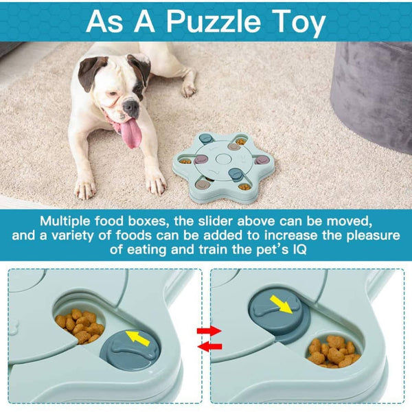 Pet Vogue Slow Feeder Puzzle Toy with Snack Dispenser for Dogs and Cats (Blue)
