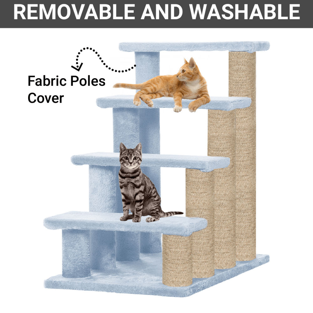 Hiputee Fur Fabric Climbing Stairs for Cats (Grey)