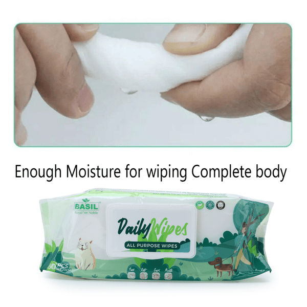 Basil All Purpose Wet Wipes for Dogs and Cats (18x20 cm)