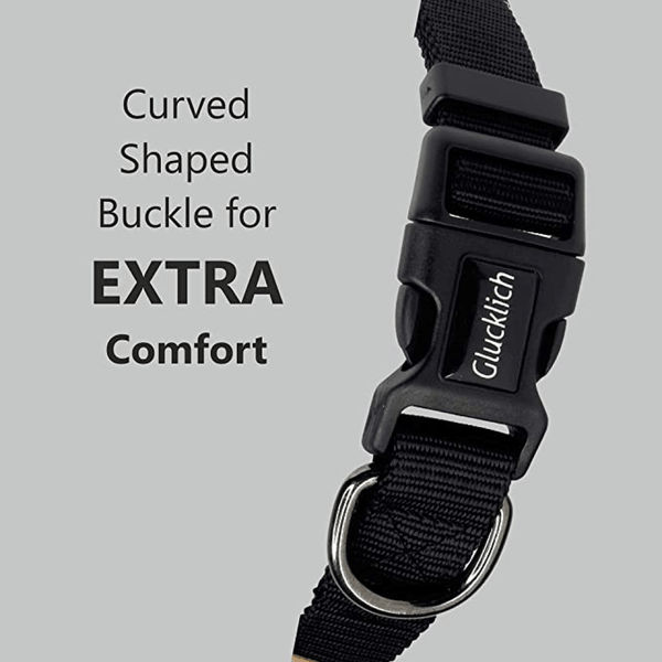 Glucklich Pet Essentials Classic Nylon Collar for Dogs (Black)