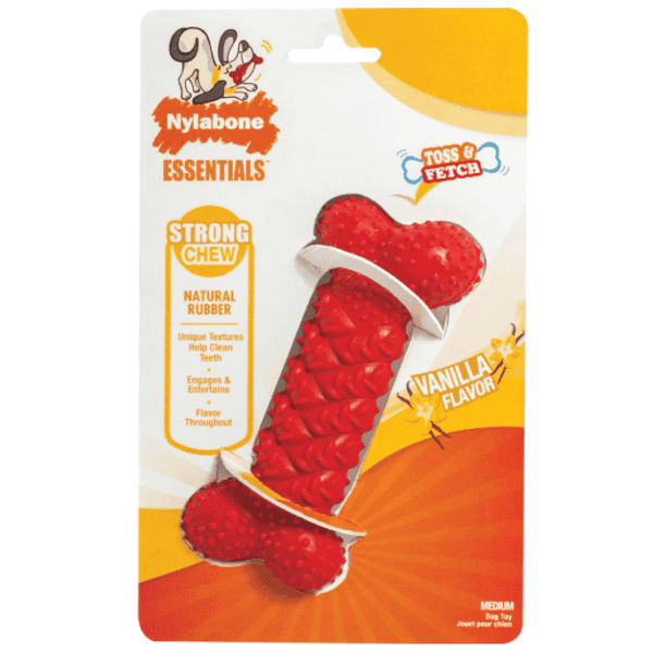 Nylabone Rubber Braided Bone Toy for Dogs