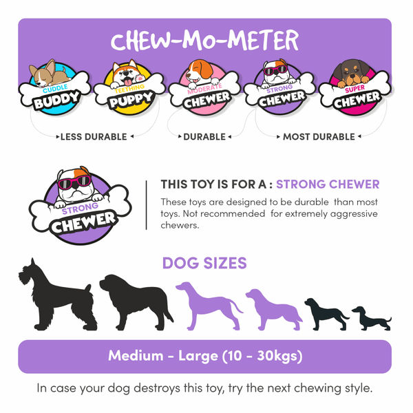 Barkbutler x Fofos Crazy Grape Squeaky Chew Toy for Dogs | For Medium Chewers (Blue)