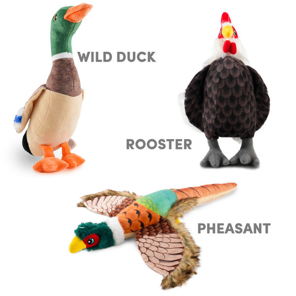Barkbutler x Fofos Plush Rooster Toys for Dogs