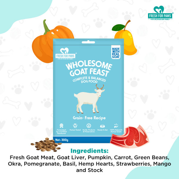 Fresh For Paws Wholesome Goat Feast Wet Food for Dogs (100g)