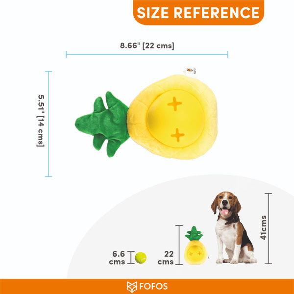 Barkbutler x Fofos Pineapple Treat Toy for Dogs (Yellow)