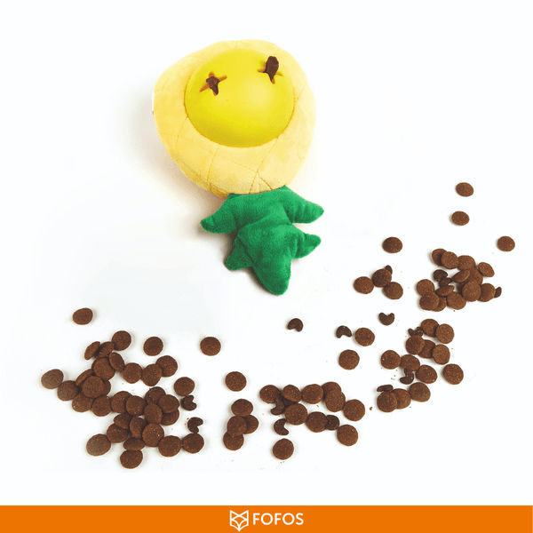 Barkbutler x Fofos Pineapple Treat Toy for Dogs (Yellow)