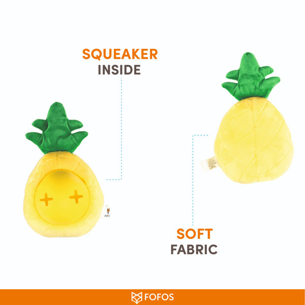 Barkbutler x Fofos Pineapple Treat Toy for Dogs (Yellow)