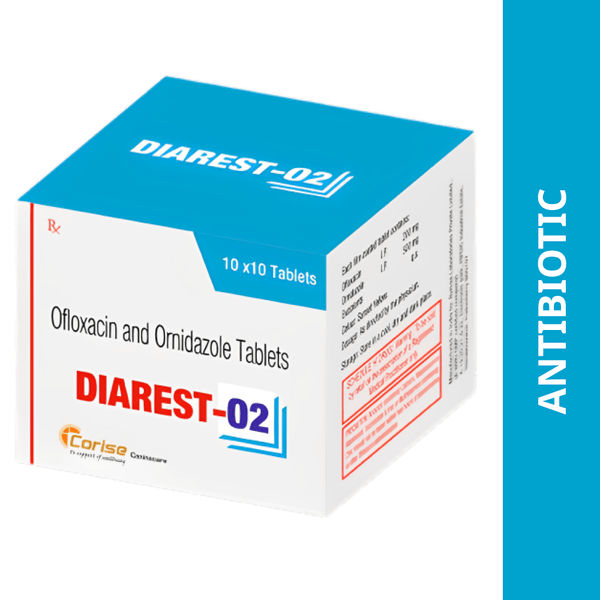 Corise Diarest O2 Tablet (Ofloxacin Ornidazole) for Dogs (pack of 10 tablets)