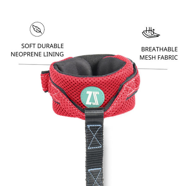 Zoomiez Hands Free Mesh Leash for Dogs & Cats (Red)