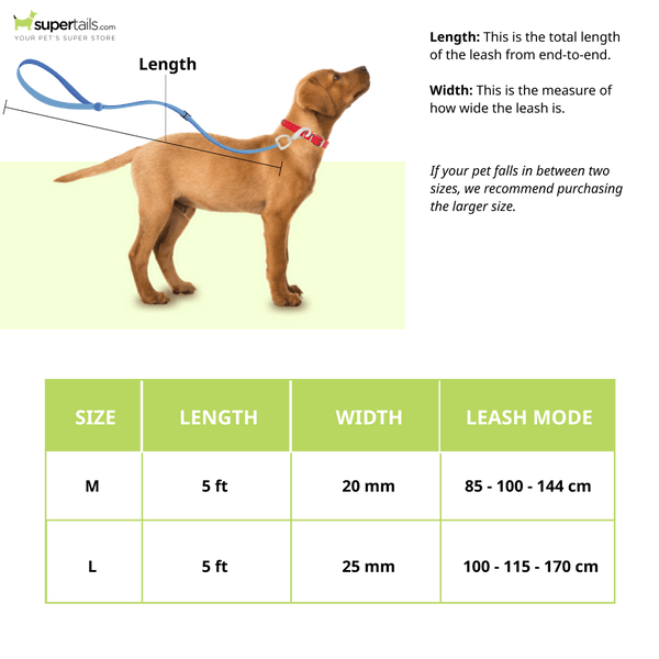 Furry & Co Weatherproof Leash for Dogs (Coral Red)