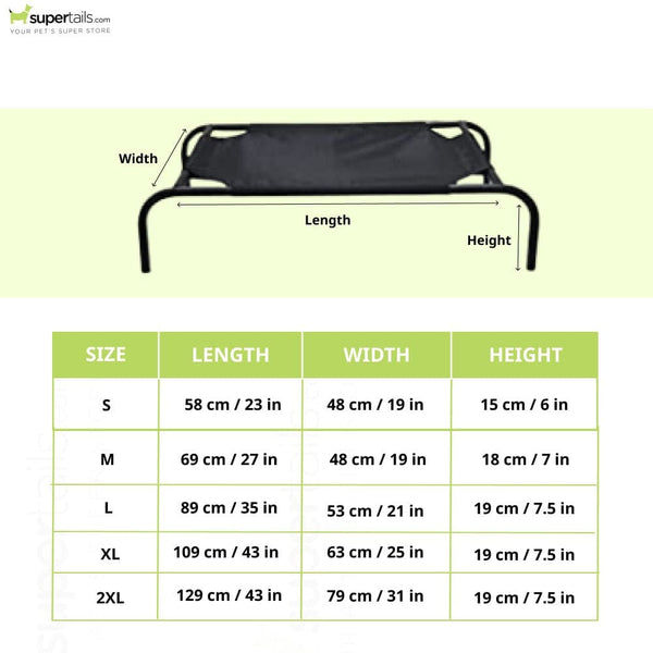 Hiputee Canvas Elevated Bed for Dogs and Cats (Black)