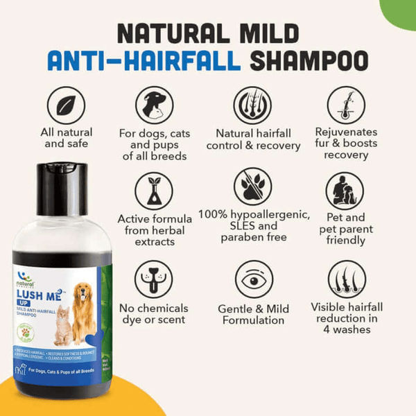 Natural Remedies Lush Me Up Anti Hairfall Shampoo & Orthoron Joint Supplement Dogs & Cats Combo