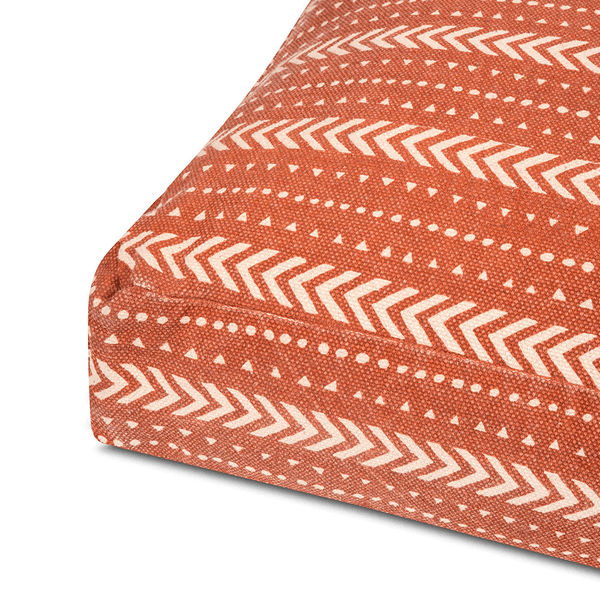 Pawpourri Bohemian Striped Square Bed for Dogs (Rust)