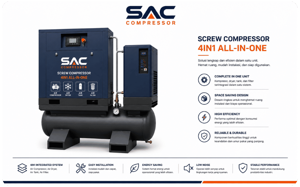 Screw Compressor with Tank SAC – Foto 1
