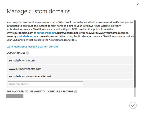 Azure Manage Custom Domains