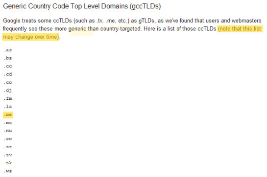 Google’s Webmaster Tools Geotargetable Domains