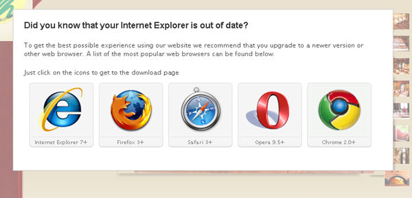 IE6 Upgrade Warning