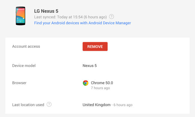 Disconnecting Nexus 5 from Google Account
