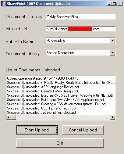 SharePoint Document Uploader