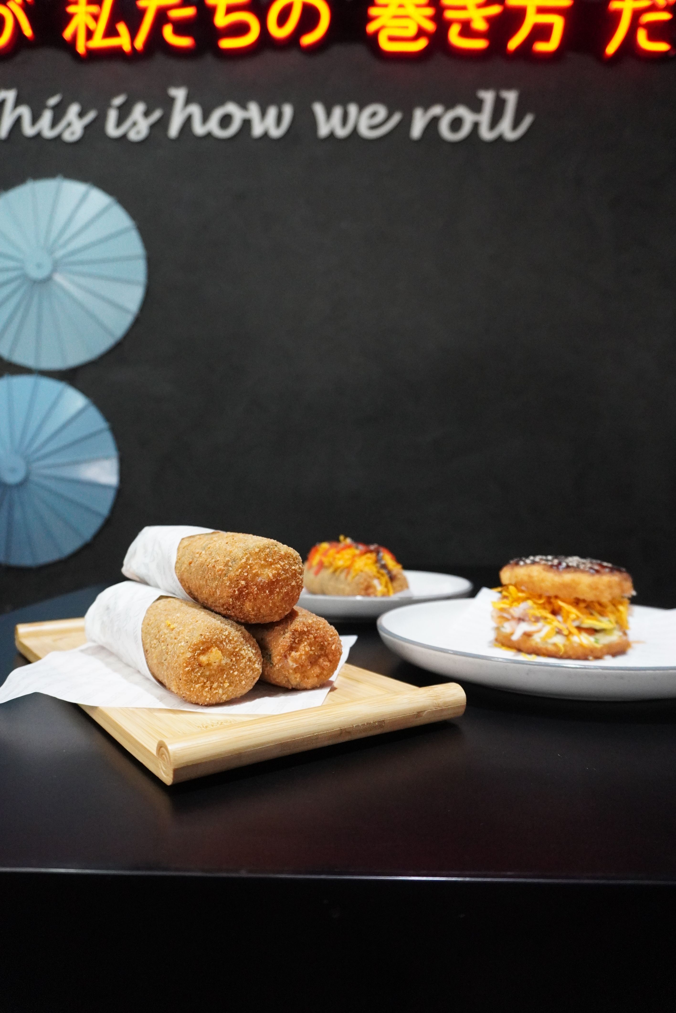 Fried sushi handrolls, Emperor Rolls and sushi burgers at Sushi Bites Tampa