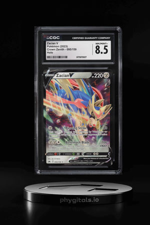 2023 Pokemon Sword & Shield Crown Zenith Holo Zacian V #95 CGC 8.5 NM-MT+