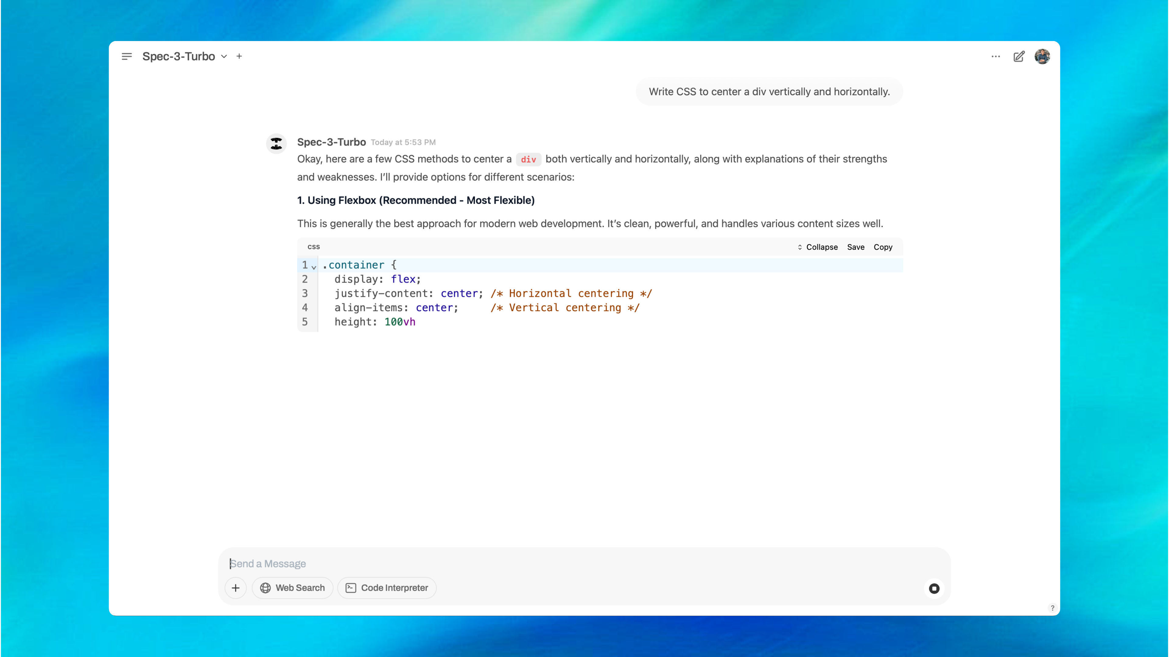 Spec Chat coding assistance