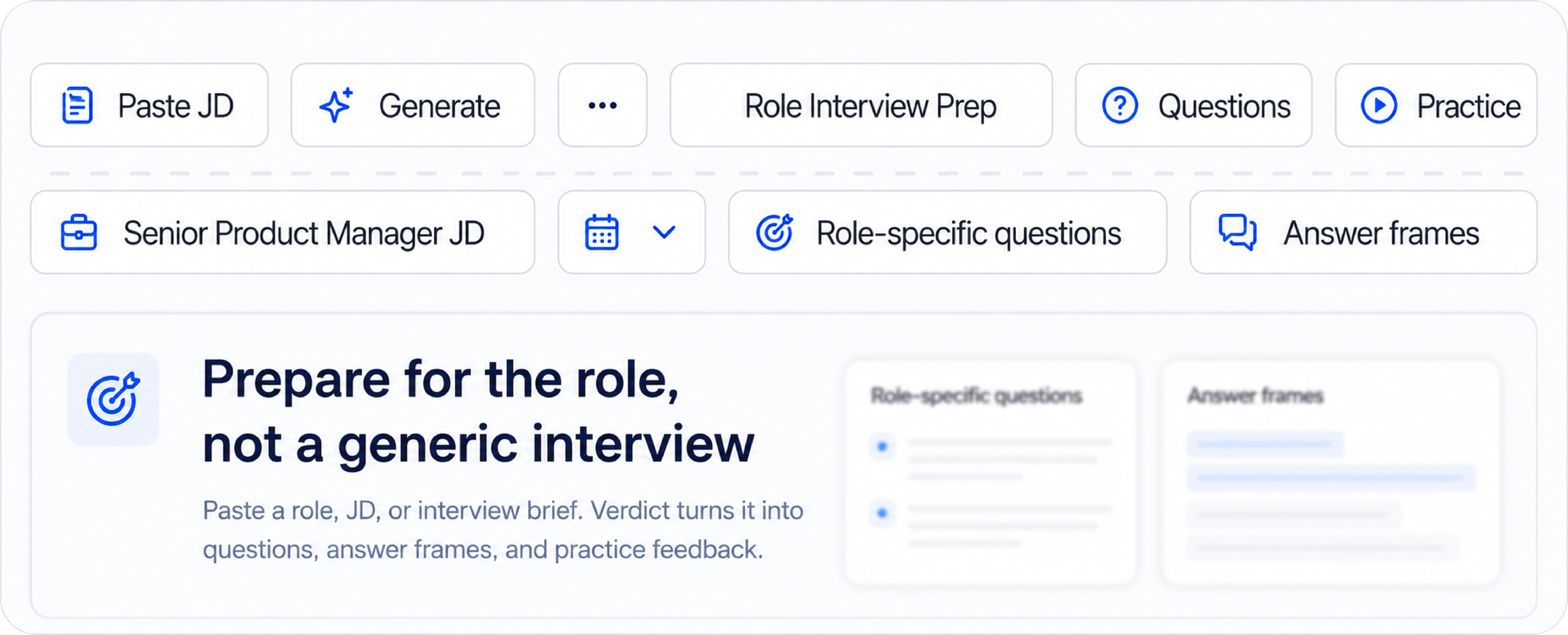 Verdict interview preparation product view