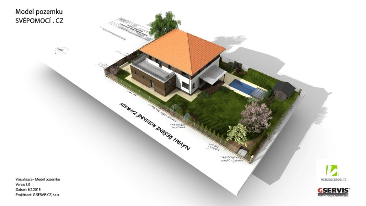 Návrh zahrady a model domu