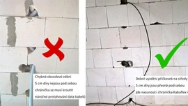 Protahování elektrických kabelů vápenopískovým blokem Sendwix