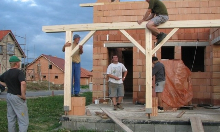 Vazba, dozdívání štítů a příprava před pokrýváním