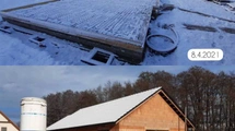 Letošní první sníh před vnitřními omítkami