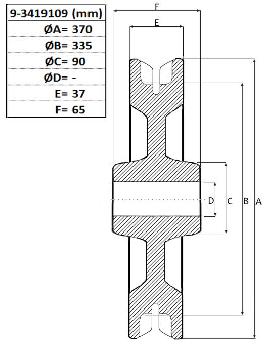 Kättinghjul Ø 370 mm, obearbetat-image-2