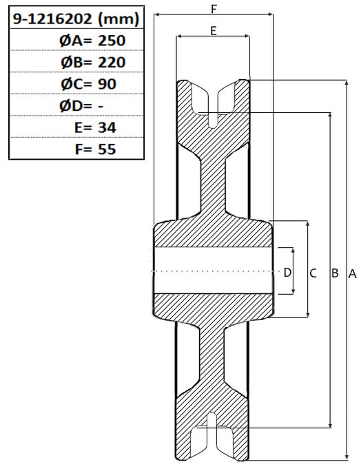 Kättinghjul Ø 250 mm, obearbetat-image-2