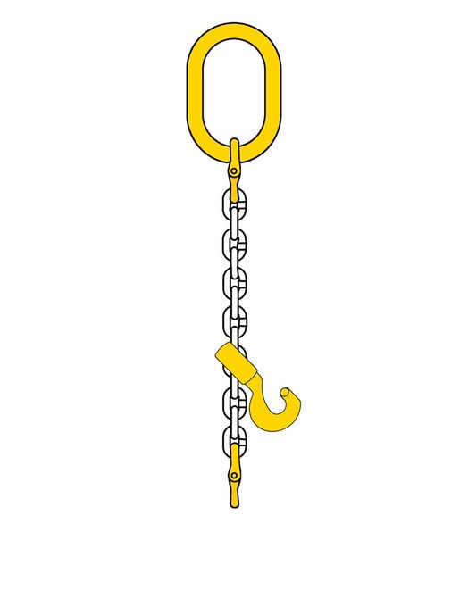 Kättingredskap, 1-part, Löpkrok, 1.12 ton, 6 mm, 1 m