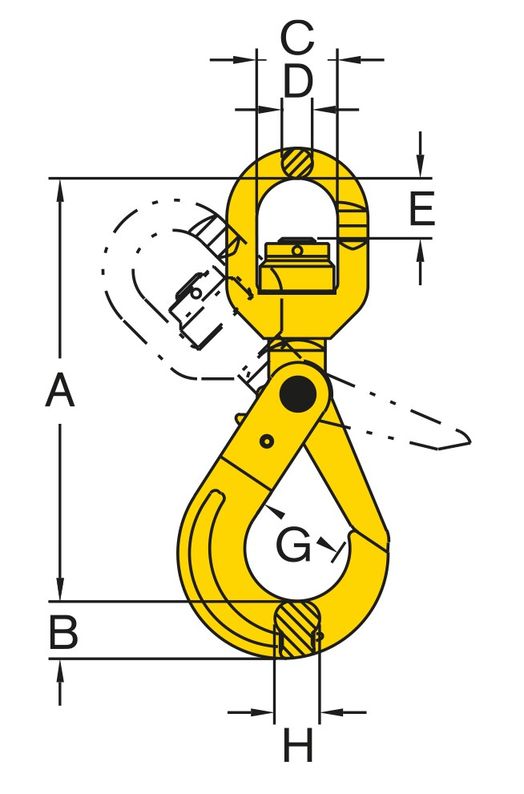 Säkerhetskrok (Lekande), 1120 kg, 6 mm