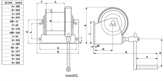 Väggvinsch 1000 kg-image-2