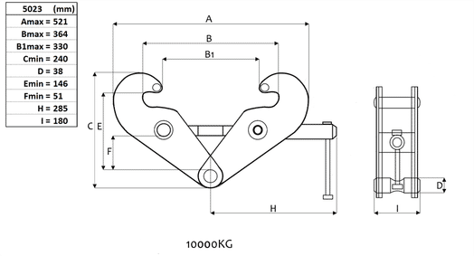 Balkklämma 10 000 kg, 90-350 mm-image-2