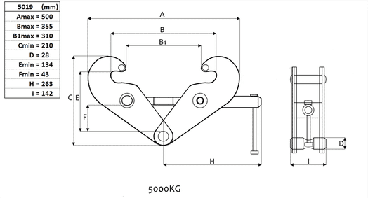 Balkklämma 5000 kg, 90-330 mm-image-2