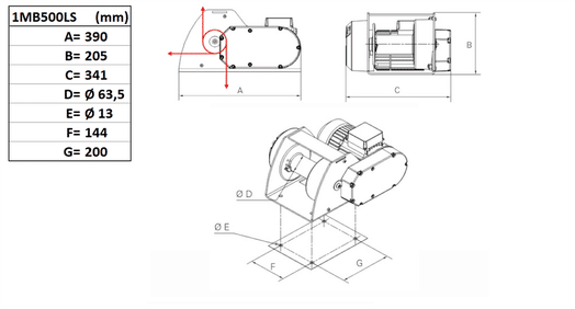 Elvinsch Huchez 500 kg, hastighet 3,6 m/min, 13,5 m Vajer-image-2