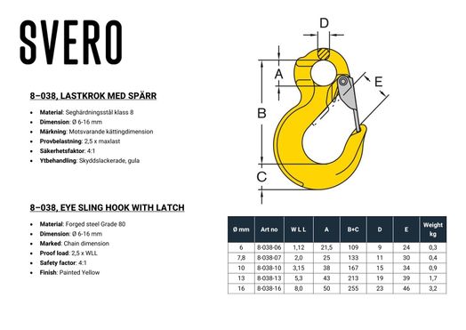Lastkrok med Öga, 2000 kg, 7/8 mm-image-2