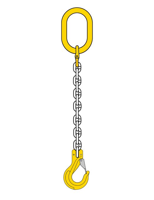 Kättingredskap, 1-part, Lastkrok-gaffel 1.12 ton, 6 mm, 1 m