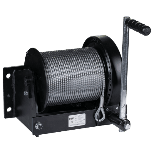 Winch wallmounted, grooved drum, 300 KG