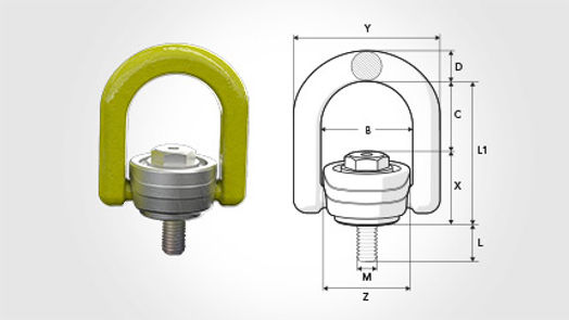 Roterbart Lyftfäste RLP M10 GRABIQ
