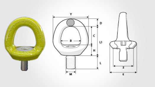 Roterbart Lyftfäste  RELP- M10 GRABIQ