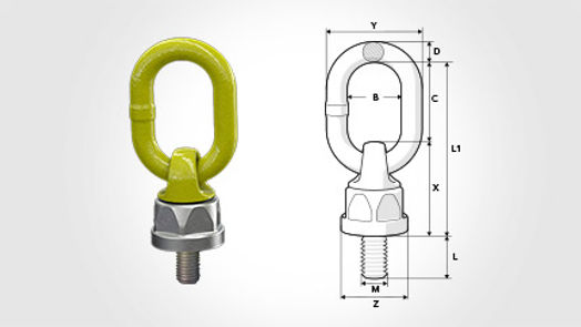 ROTERBART LYFTFÄSTE BLP- M10 GRABIQ, MED KULLAGER