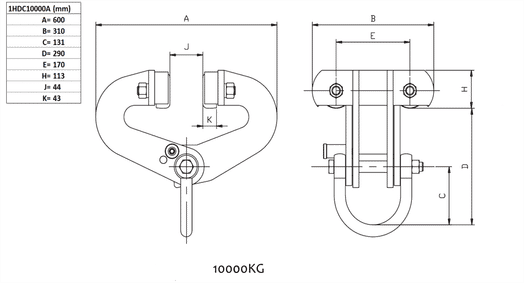 Balkklämma 10 000 kg, självlåsande med hjul-image-2