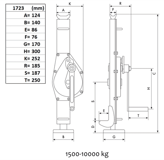 Domkraft Mekanisk 10 000 kg-image-2