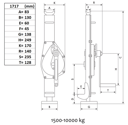 Domkraft Mekanisk 3000 kg-image-2