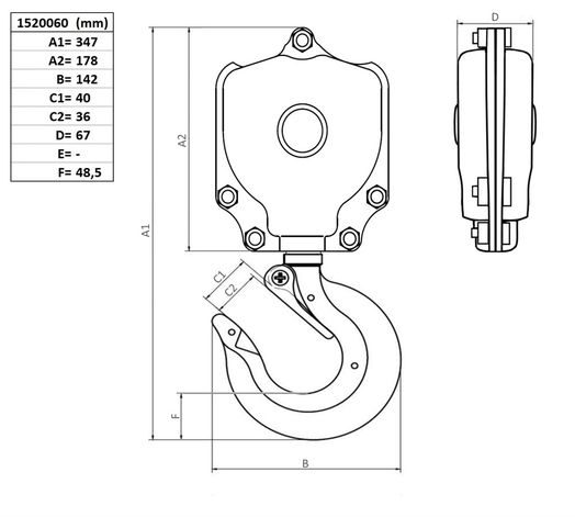 Lastkrok med spärr, 15, 6000 kg-image-2